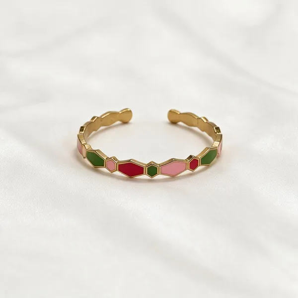 Gold_Plated_Meenakari_Chevron_Enamel_Bangle_For_Women