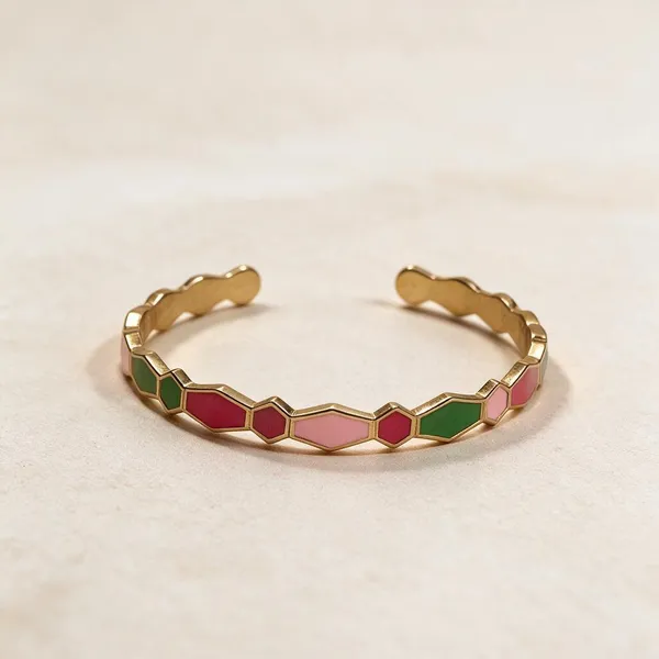 Gold_Plated_Meenakari_Chevron_Enamel_Bangle_For_Women