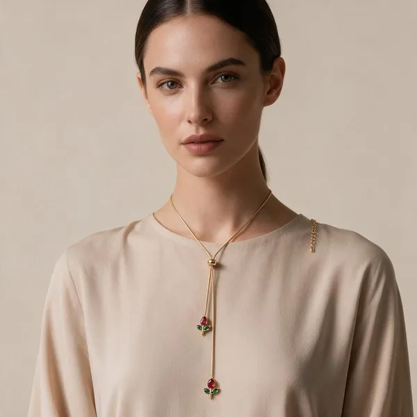 Gold_Plated_Floral_Charm_Lariat_Chain_Necklace_For_Women
