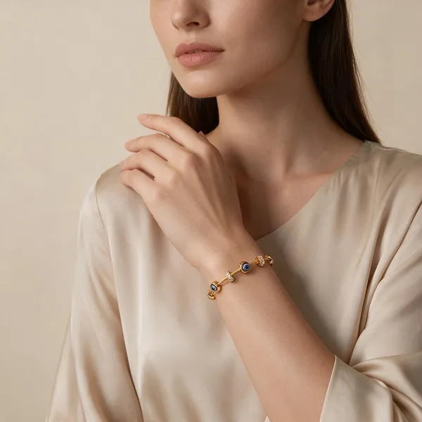 Gold_Plated_Blue_Evil_Eye_Crystal_Bracelet_Set_For_Women