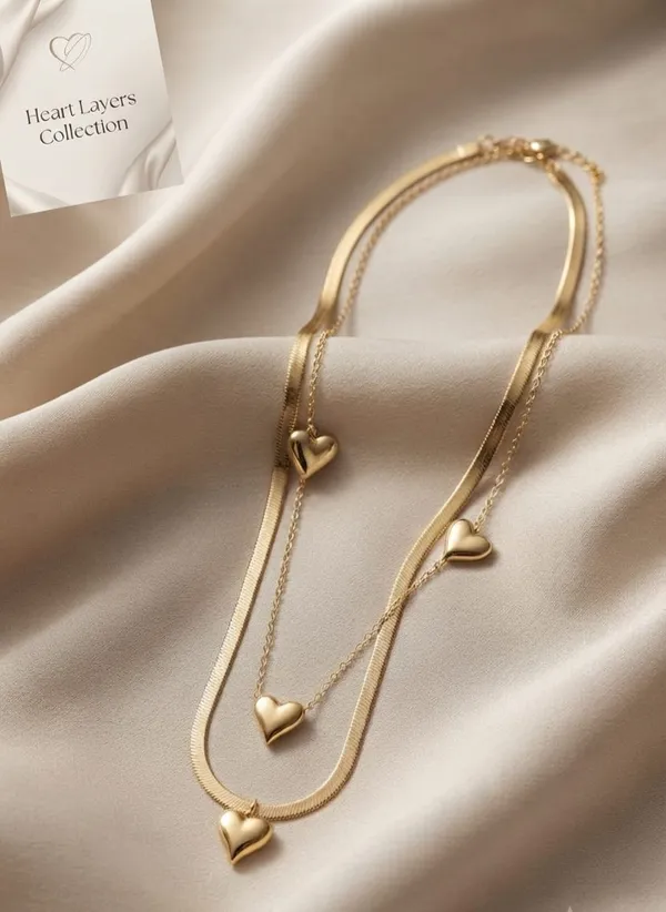 Trisha_Jewels_|_I_Chain_Double_Chain_Heart_Necklace_Gold_Plated_Brass_Alloy