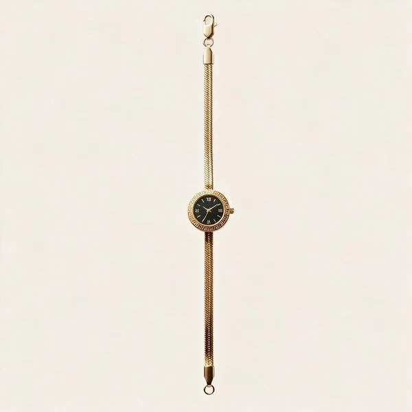 Gold_Plated_Black_Dial_Roman_Numeral_Analog_Watch_For_Women