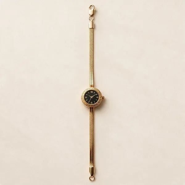 Gold_Plated_Black_Dial_Roman_Numeral_Analog_Watch_For_Women