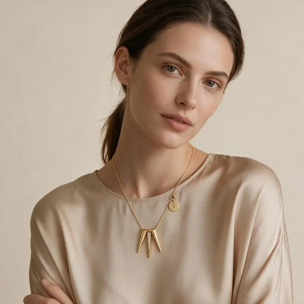 Gold_Plated_Geometric_Layered_Pendant_Chain_Necklace_For_Women