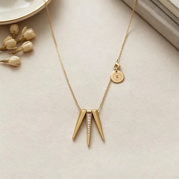 Gold_Plated_Geometric_Layered_Pendant_Chain_Necklace_For_Women
