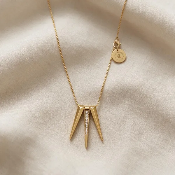 Gold_Plated_Geometric_Layered_Pendant_Chain_Necklace_For_Women