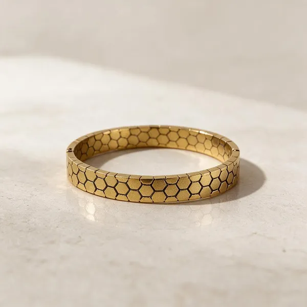 Gold_Alloy_Honeycomb_Pattern_Kada_Bangle_For_Women