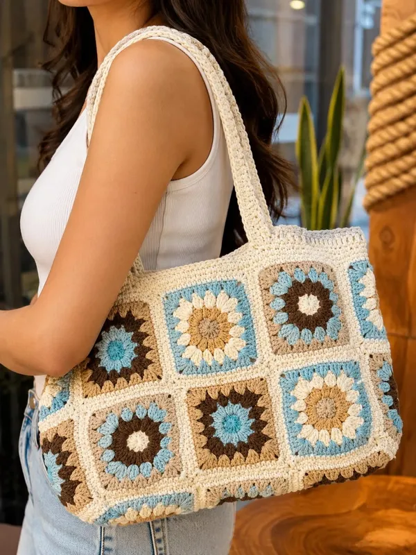 Ocean_Themed_Checkered_Bag