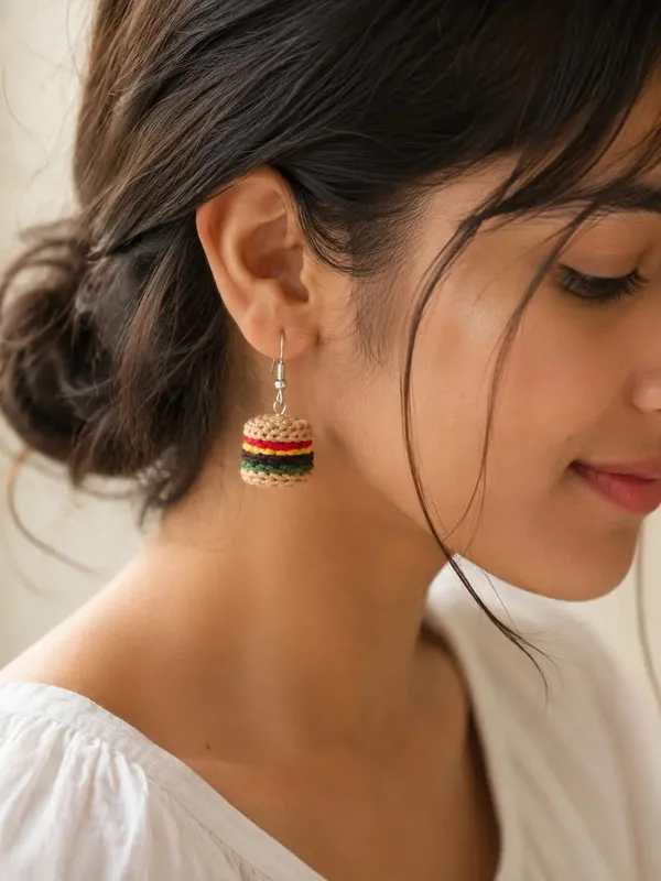 Burger_Crochet_Earring