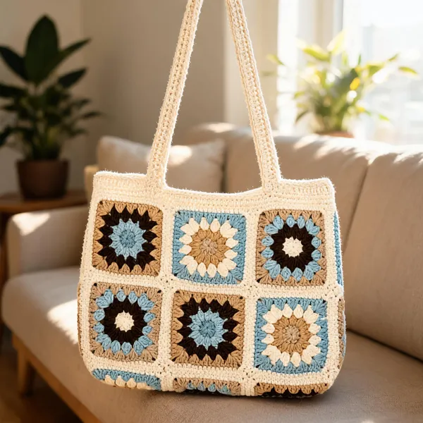Ocean_Themed_Checkered_Bag