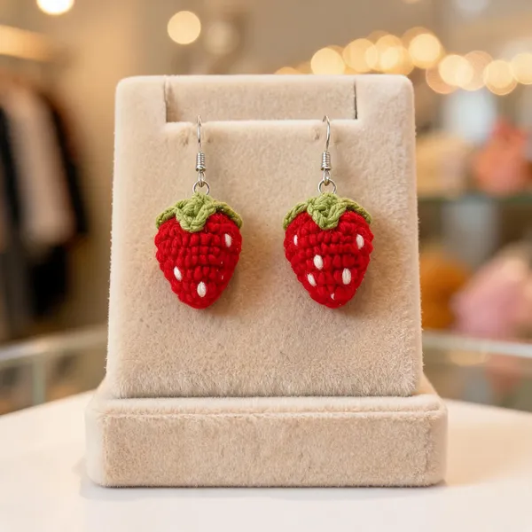 Strawberry_Crochet_Earring