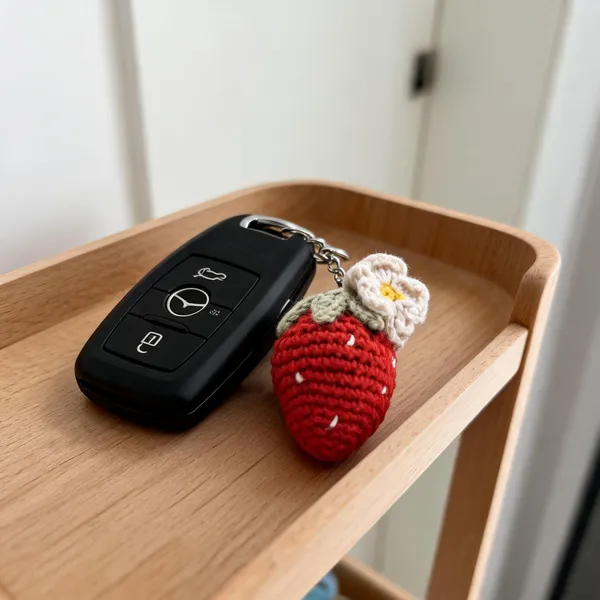 Strawberry_Daisy_Keychain