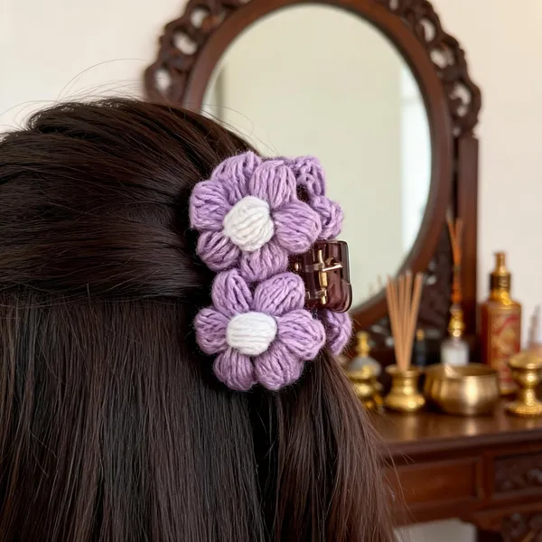 Double_Puffy_Flower_Clip_Lavender