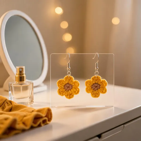 Sunflower_Crochet_Studs