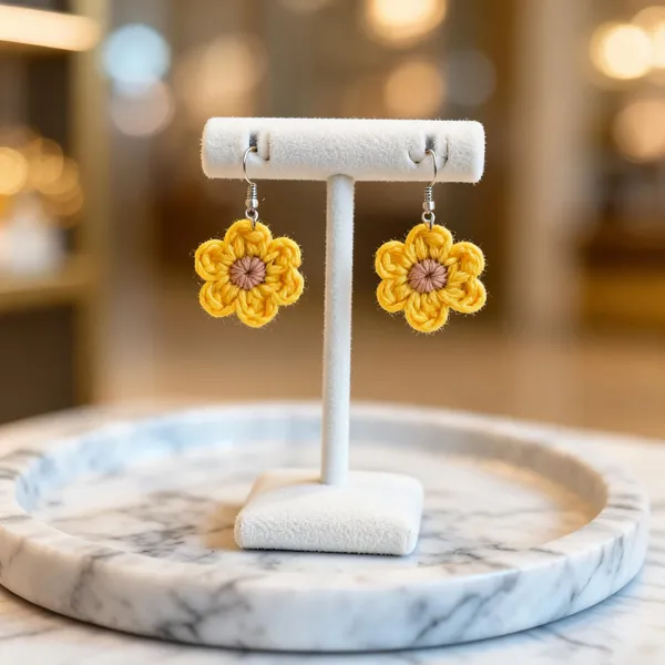 Sunflower_Crochet_Studs