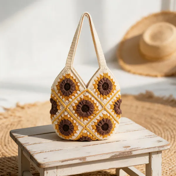 Boho_Sunflower_Crochet_Tote