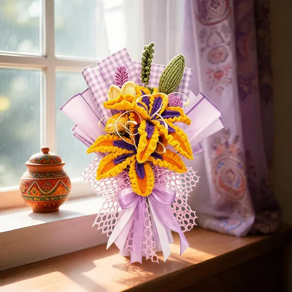 Lavender_Sunshine_Lily_Bouquet