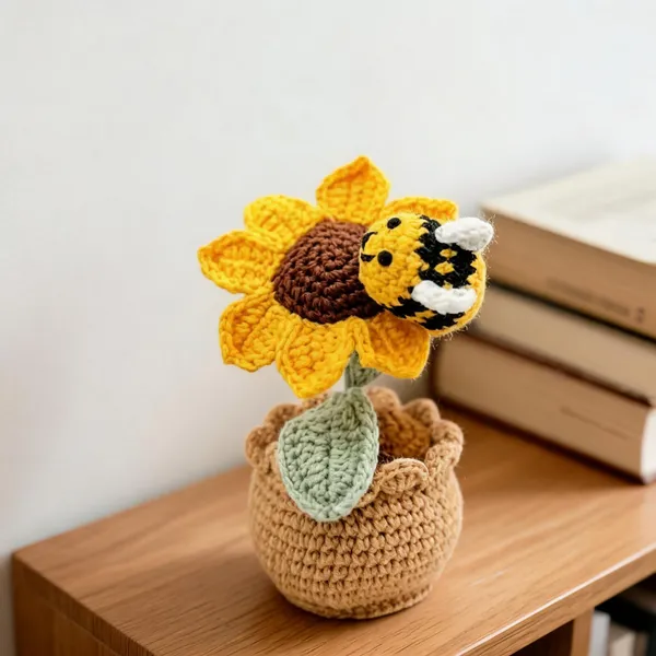 Sunflower_With_Honeybee_Pot