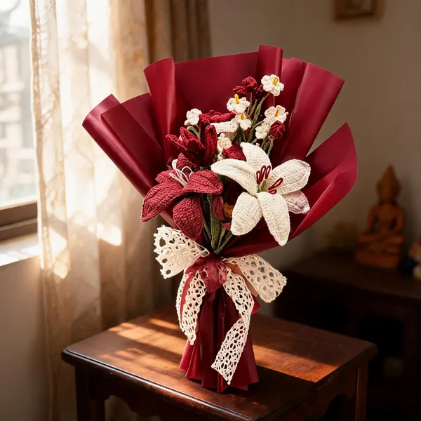 Berry_Ivory_Crochet_Bouquet