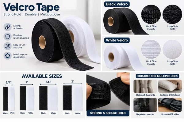 Black_And_White_Hook_And_Loop_Velcro_Tape