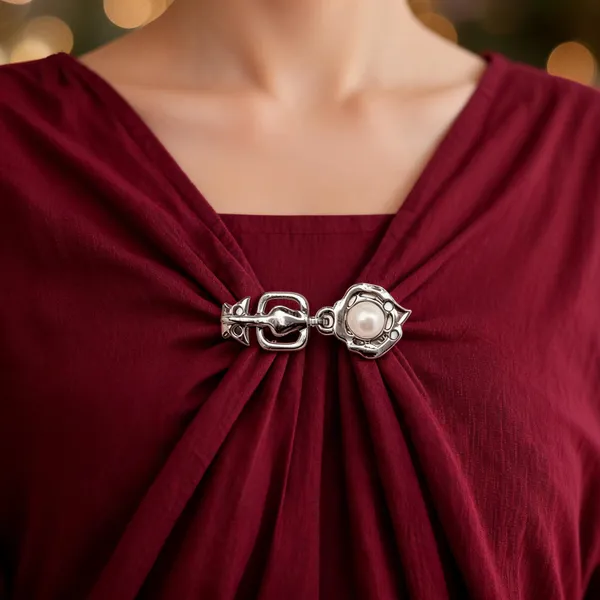 Silver_Metal_Decorative_Garment_Buckle_for_Women