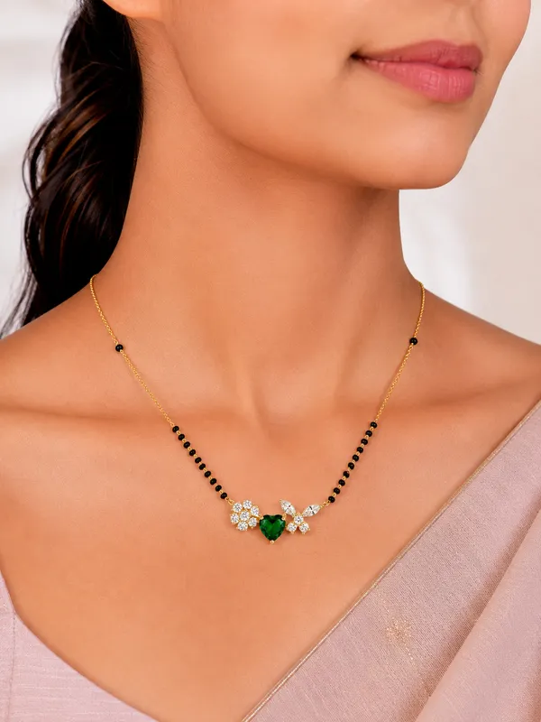 Emerald_Heart_Floral_Mangalsutra