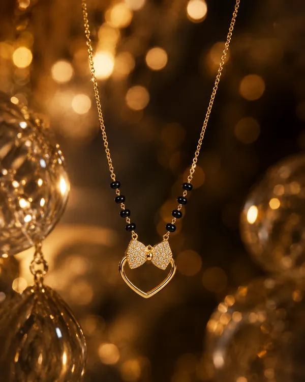 Golden_Heart_Bow_Mangalsutra