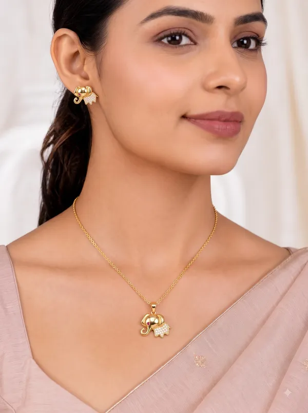 Royal_Elephant_Charm_Necklace_Earrings_Set