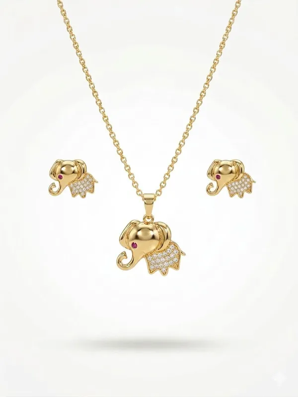 Royal_Elephant_Charm_Necklace_Earrings_Set