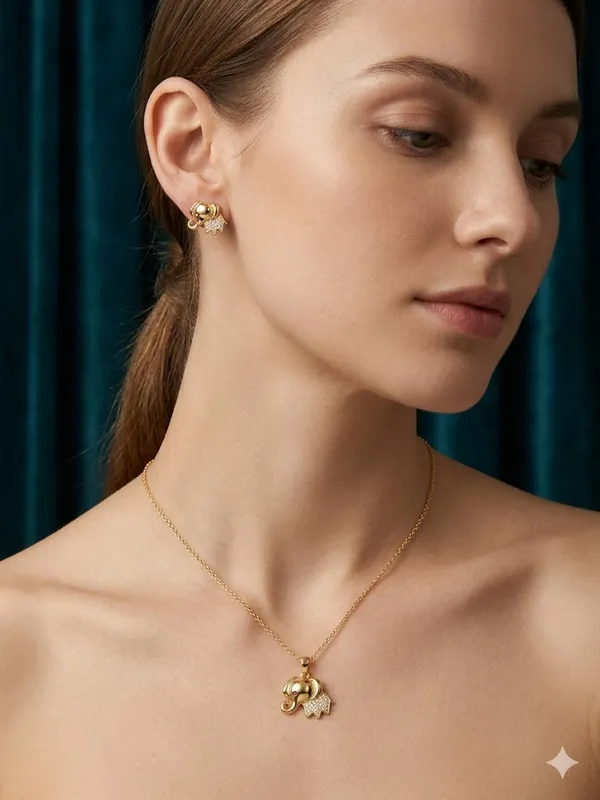 Royal_Elephant_Charm_Necklace_Earrings_Set