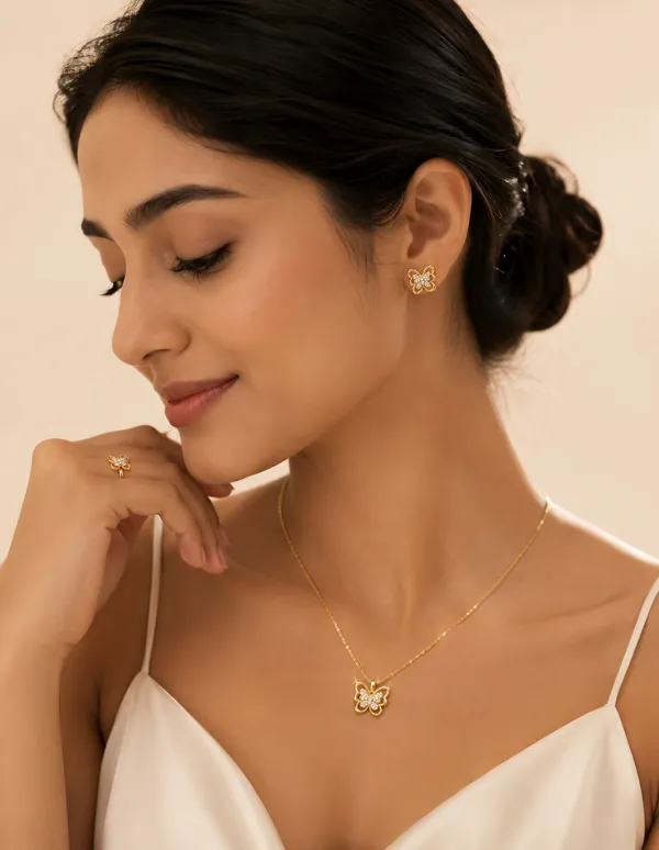 Golden_Butterfly_Sparkle_Necklace_Earrings_Set