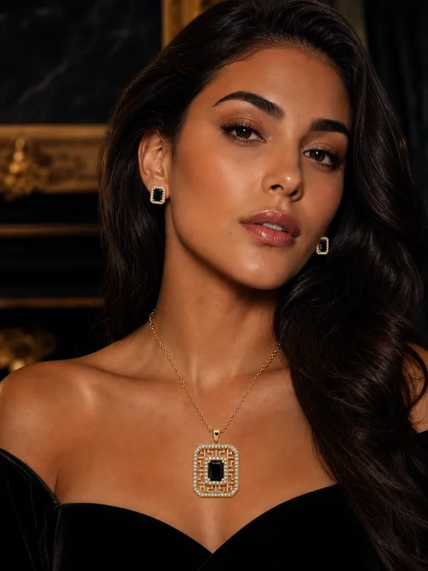 Royal_Black_Crystal_Geometric_Pendant_Earrings_Set