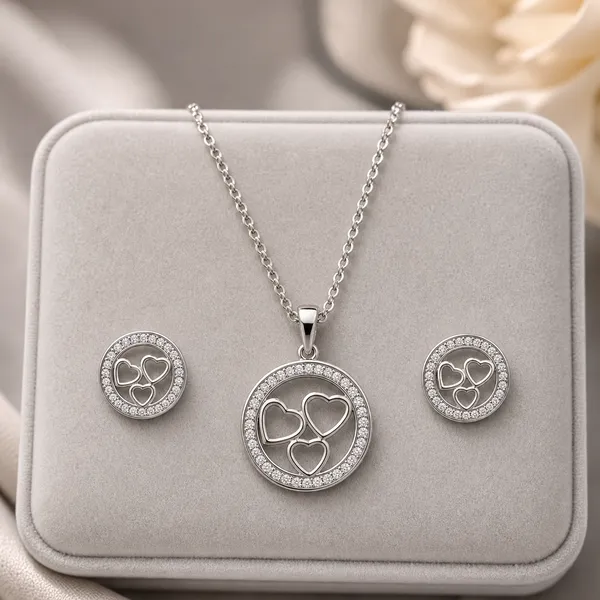 Triple_Heart_Sparkle_Pendant_Earrings_Set