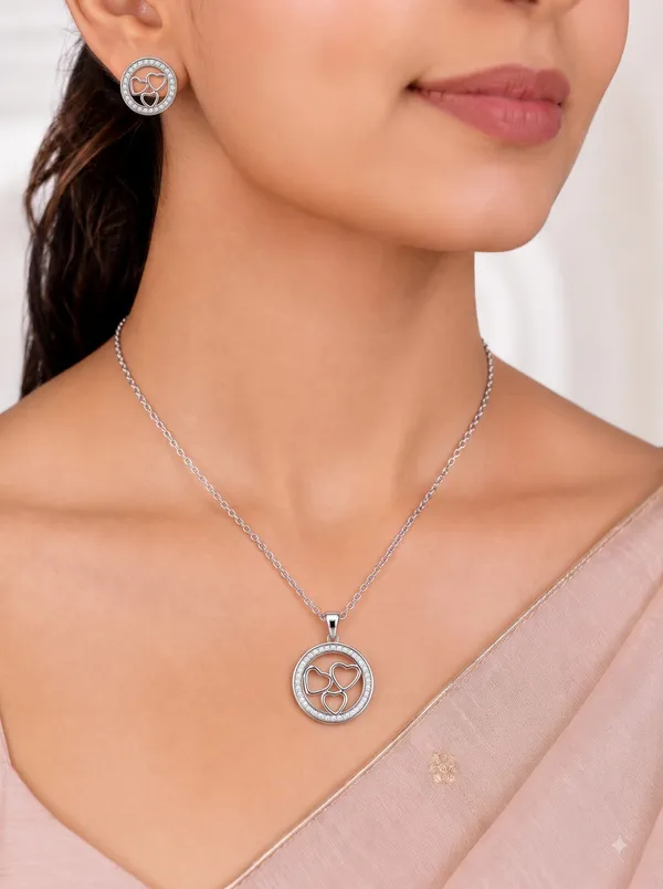 Triple_Heart_Sparkle_Pendant_Earrings_Set