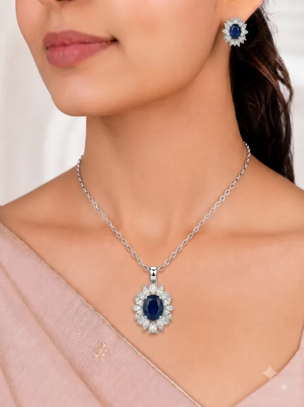 Royal_Sapphire_Bloom_Pendant_Earrings_Set