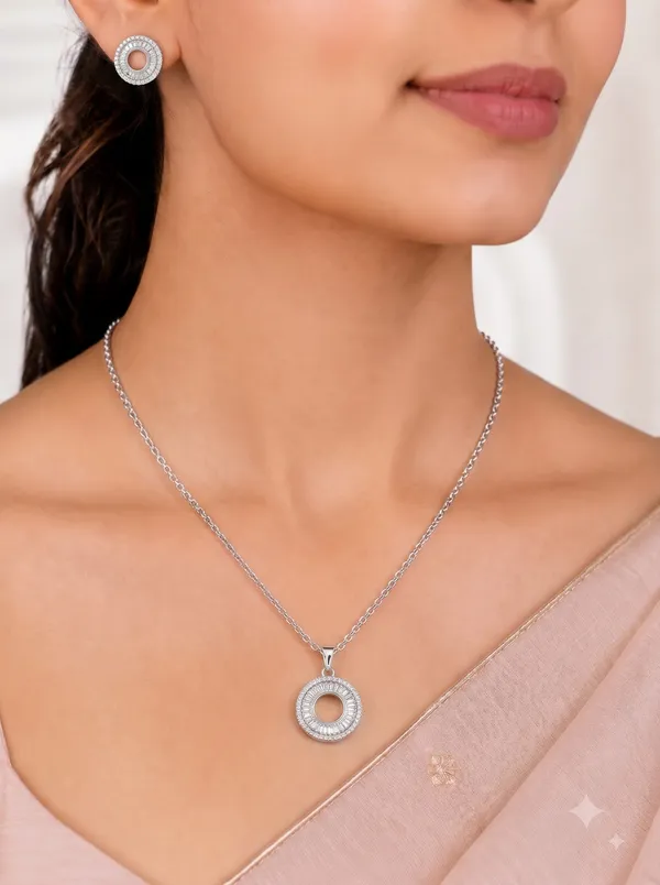 Radiant_Halo_Circle_Pendant_Earrings_Set