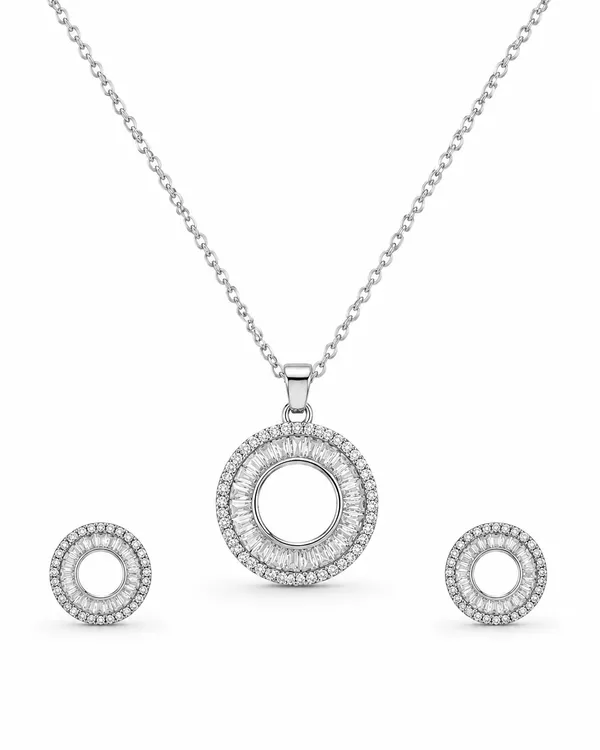 Radiant_Halo_Circle_Pendant_Earrings_Set