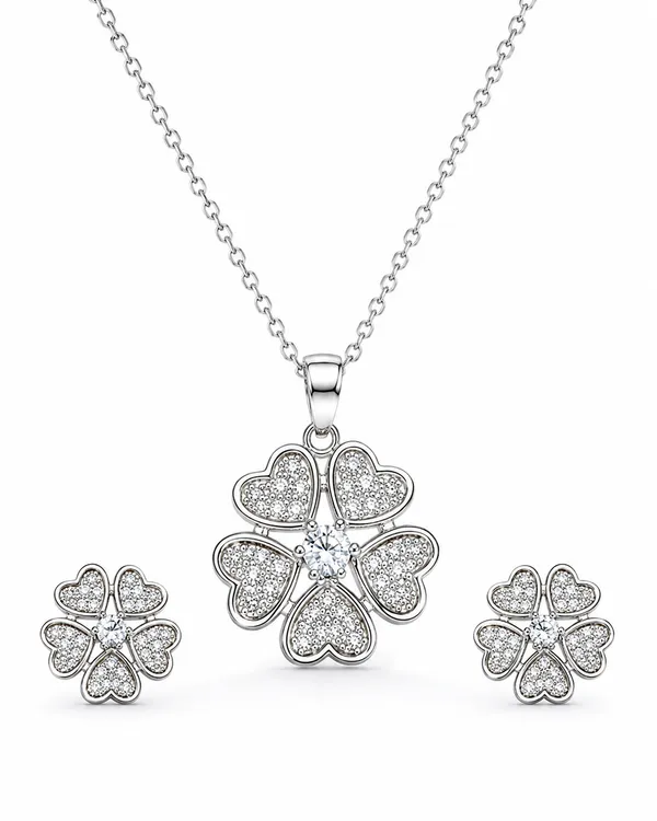 Lucky_Heart_Clover_Pendant_Earrings_Set