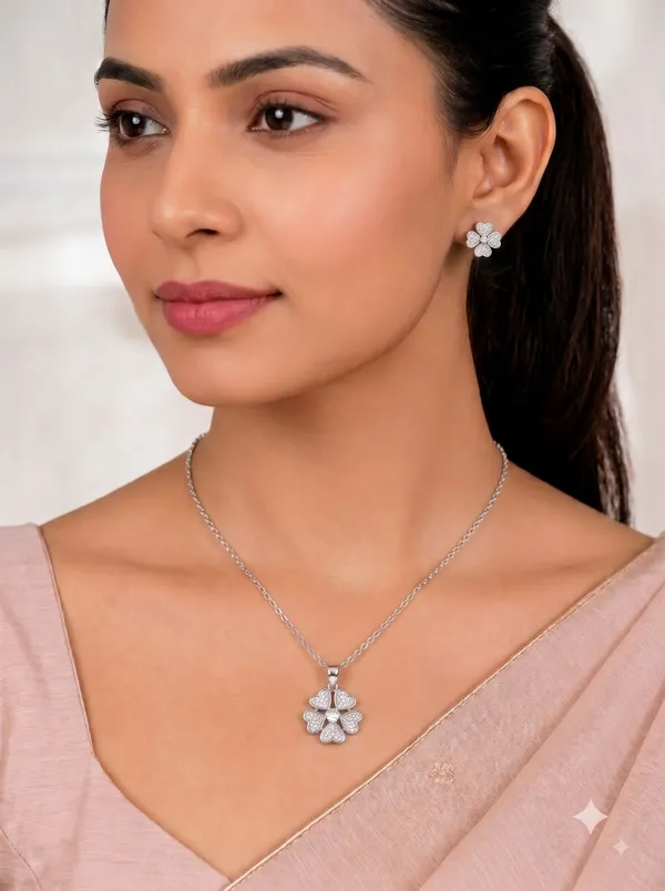Lucky_Heart_Clover_Pendant_Earrings_Set