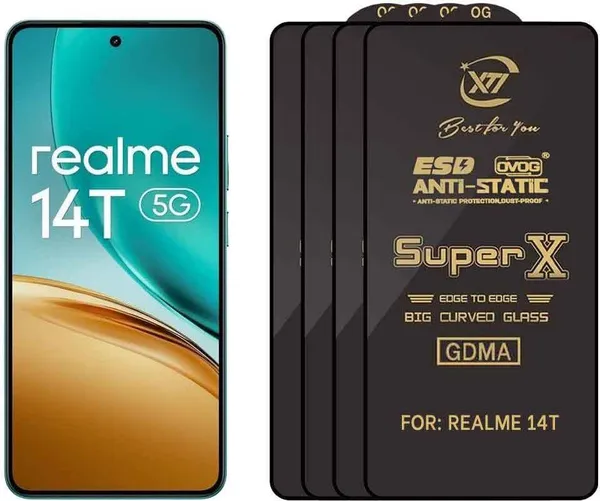 SuperX_Edge_To_Edge_Tempered_Glass_for_REALME_14T_(Pack_of_4)