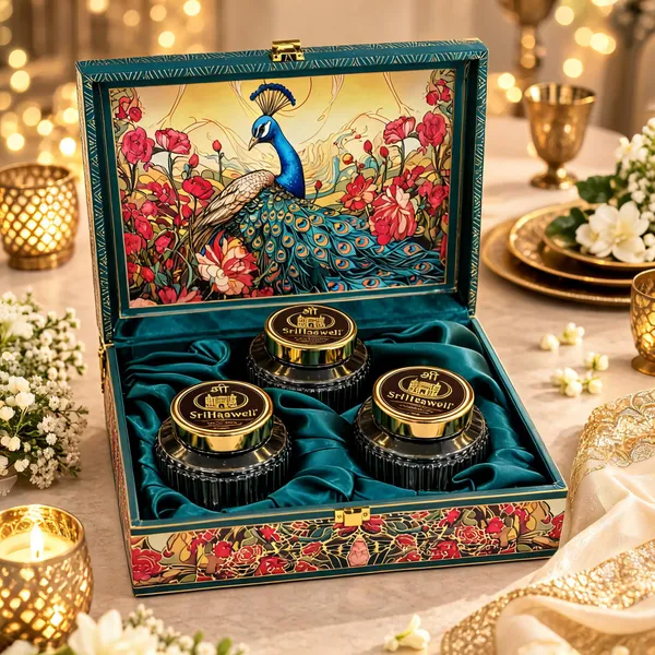 Peacock_Floral_Printed_Decorative_Gift_Box_With_Three_Jars