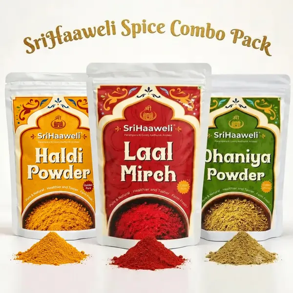 SriHaaweli_Combo_-_Haldi_Powder_250g_+_Lal_Mirch_Powder_250g_+_Dhaniya_Powder_250g
