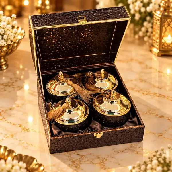 Black_Textured_Four_Container_Decorative_Gift_Box