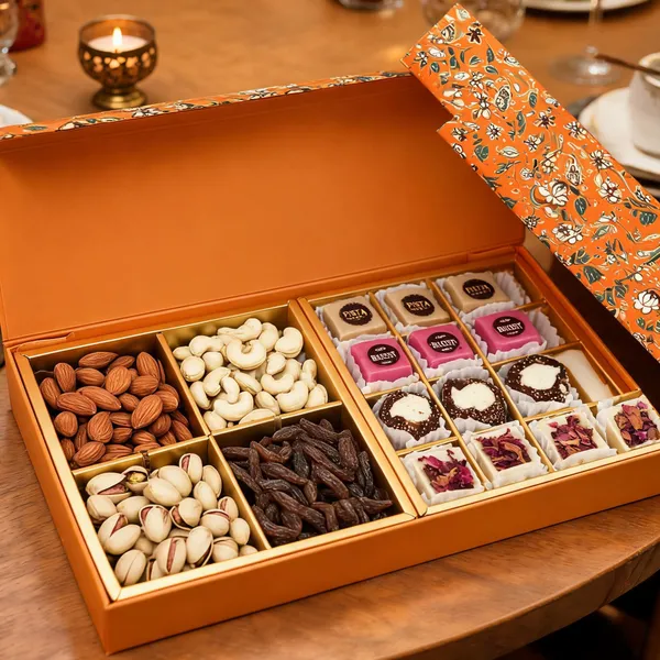 Orange_Floral_Print_Dry_Fruit_And_Sweet_Gift_Box