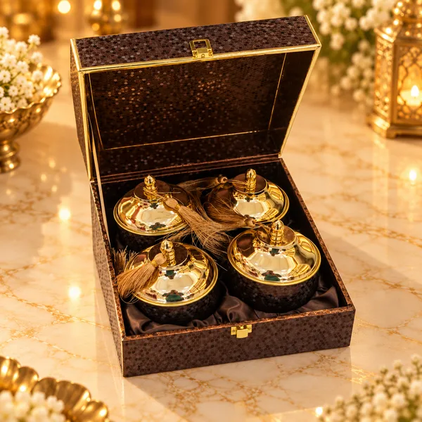 Black_Textured_Four_Container_Decorative_Gift_Box