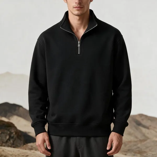 Black_Quarter_Zip_Sweatshirt_for_Men