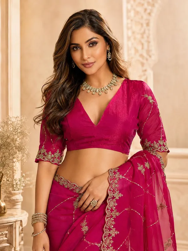 Magenta_Kanchi_Cotton_Embroidered_Festive_Saree_For_Women