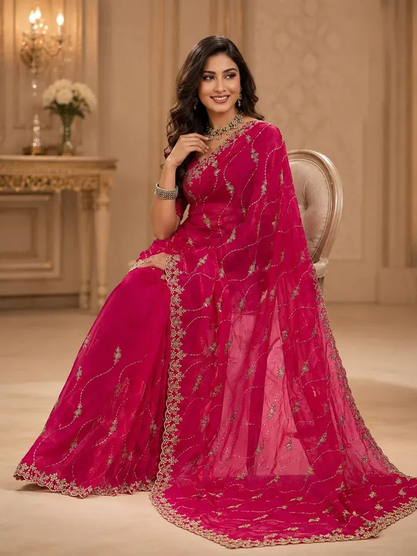 Magenta_Kanchi_Cotton_Embroidered_Festive_Saree_For_Women