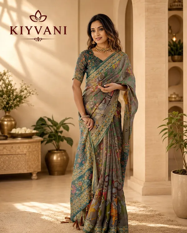 Multicolor_Cotton_Linen_Folk_Art_Motif_Printed_Saree_For_Women