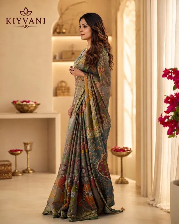 Multicolor_Cotton_Linen_Folk_Art_Motif_Printed_Saree_For_Women